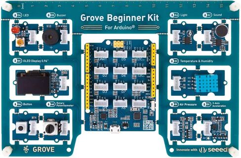 مجموعة أدوات المبتدئين من Seeed Studio Grove لـ Arduino، وArduino Starter Kit الكل في واحد لتدريس STEAM، ولوحة متوافقة مع Arduino UNO مع 10 أجهزة استشعار و12 مشروعًا مع دورة تدريبية مجانية. in Kuwait