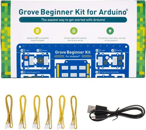 مجموعة أدوات المبتدئين من Seeed Studio Grove لـ Arduino، وArduino Starter Kit الكل في واحد لتدريس STEAM، ولوحة متوافقة مع Arduino UNO مع 10 أجهزة استشعار و12 مشروعًا مع دورة تدريبية مجانية. in Kuwait