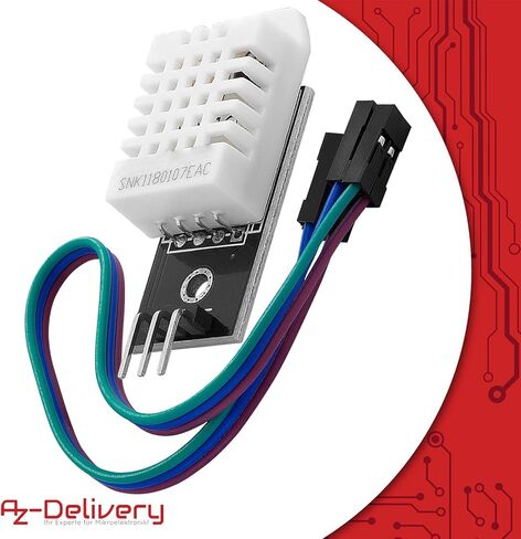 AZDelivery Compatible with DHT22 Compatible with AM2302 Temperature and Humidity Sensor Module with Cable Compatible with Arduino and Raspberry Pi Including E-Book! in Kuwait