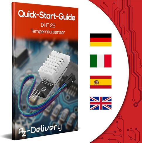 AZDelivery Compatible with DHT22 Compatible with AM2302 Temperature and Humidity Sensor Module with Cable Compatible with Arduino and Raspberry Pi Including E-Book! in Kuwait