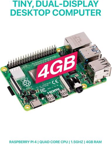 طقم أرجون NEO x Raspberry Pi 4 4 جيجا | حالة الألومنيوم | بطاقة SD سعة 64 جيجا | كابل مايكرو اتش دي ام اي الى اتش دي ام اي | مصدر طاقة بقدرة 18 وات من النوع C | دليل البدء السريع in Kuwait