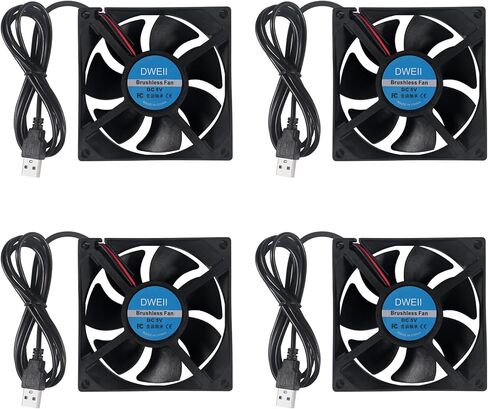 2-Pack 50mm Fan 5V USB Brushless DC Cooling Fan, 5V Brushless DC Cooling Fan for Projector Humidifier Aromatherapy Small Appliances Series Replacement in Saudi Arabia
