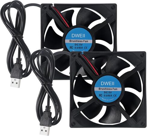 2-Pack 50mm Fan 5V USB Brushless DC Cooling Fan, 5V Brushless DC Cooling Fan for Projector Humidifier Aromatherapy Small Appliances Series Replacement in Saudi Arabia