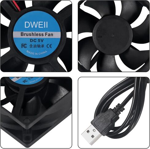 2-Pack 50mm Fan 5V USB Brushless DC Cooling Fan, 5V Brushless DC Cooling Fan for Projector Humidifier Aromatherapy Small Appliances Series Replacement in Saudi Arabia