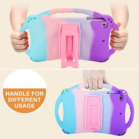 TopEsct Kids Case for iPad mini 5 4 3 2 1,Silicone Childproof Case for iPad mini 5 4 3 2 1, Built-in Handle Stand, Comes with a Strap (Pink) in Kuwait