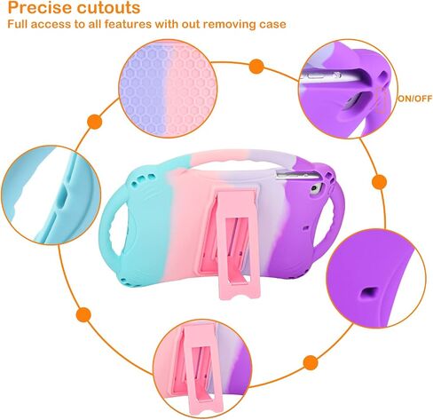 TopEsct Kids Case for iPad mini 5 4 3 2 1,Silicone Childproof Case for iPad mini 5 4 3 2 1, Built-in Handle Stand, Comes with a Strap (Pink) in Kuwait