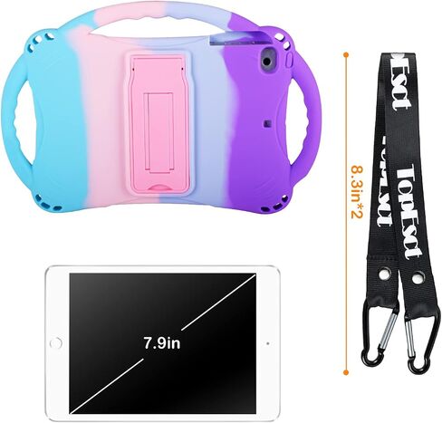 TopEsct Kids Case for iPad mini 5 4 3 2 1,Silicone Childproof Case for iPad mini 5 4 3 2 1, Built-in Handle Stand, Comes with a Strap (Pink) in Kuwait