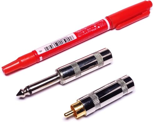 CESS-112-6i RCA Plug to 6.35mm Plug TS Audio Patch Cable 12 مقياس، 2 كابلات، 6 بوصات in Kuwait