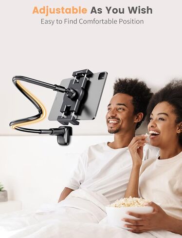 eSamcore Tablet Stand iPad Holder, Gooseneck Phone Holder for Bed Cell Phone Stand for Desk Recording, Powerful Phone Grip Clamp Mount Compatible with All 4.7" - 11" iPhone iPad Galaxy Tab Z Fold 3 in Kuwait