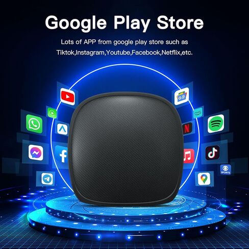 AUTOabc Wireless CarPlay Android Auto Converter Magic Box مع Netflix/YouTube/Disney/Google Play/TF بطاقة الوسائط المتعددة فيديو Ai Box محول لاسلكي USB Dongle لسيارات CarPlay السلكية في المصنع in Kuwait