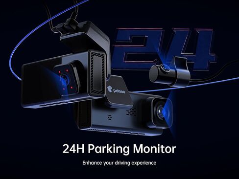 Pelsee P2 Trio 3 Channel 4K WiFi Dash Cam، 4K+1080P+1080P كاميرا أمامية وخلفية ثلاثية للسيارة، 4K+1080P Dual DashCam، رؤية ليلية بالأشعة تحت الحمراء، 5G Wi-Fi، التحكم الصوتي، GPS، وضع انتظار السيارات 24 ساعة، بطاقة مجانية سعة 64 جيجابايت in Kuwait