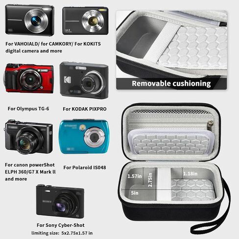 Comecase Hard Digital Camera Case for Canon G7X Mark III/II & SX740 | Hard Shell Travel Storage for Creators and Travelers,for Kodak Pixpro FZ55/FZ45, for Sony Cybershot/Ricoh GR III, Black in Saudi Arabia