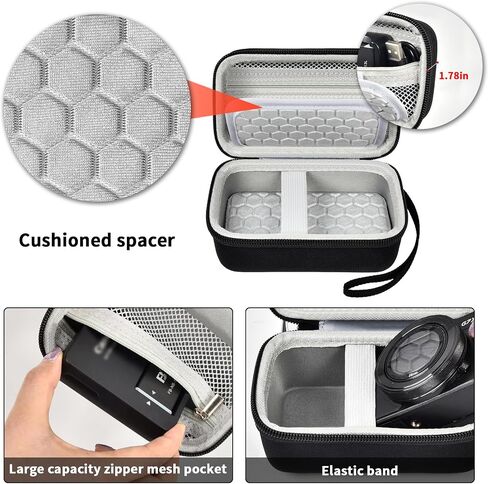 Comecase Hard Digital Camera Case for Canon G7X Mark III/II & SX740 | Hard Shell Travel Storage for Creators and Travelers,for Kodak Pixpro FZ55/FZ45, for Sony Cybershot/Ricoh GR III, Black in Saudi Arabia