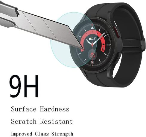SHUAXI (3+1Pack) Compatible for Samsung Galaxy Watch 4 Classic Screen Protector 46mm, Tempered Glass Film Anti-Scratch High Definition Full Coverage and Soft TPU Protective Case, Transparent in Kuwait