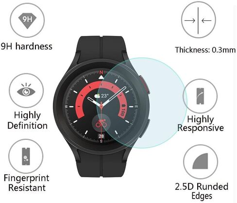 SHUAXI (3+1Pack) Compatible for Samsung Galaxy Watch 4 Classic Screen Protector 46mm, Tempered Glass Film Anti-Scratch High Definition Full Coverage and Soft TPU Protective Case, Transparent in Kuwait