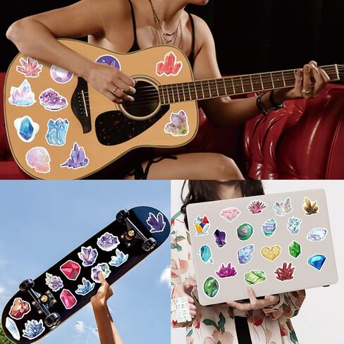 حزمة ملصقات فينيل كريستال من Bonitzdm 200 قطعة، ملصقات فينيل مقاومة للماء لزجاجة المياه، سجل القصاصات، الكمبيوتر المحمول، حافظة الهاتف، هدايا للمراهقات والبنات البالغين in Kuwait