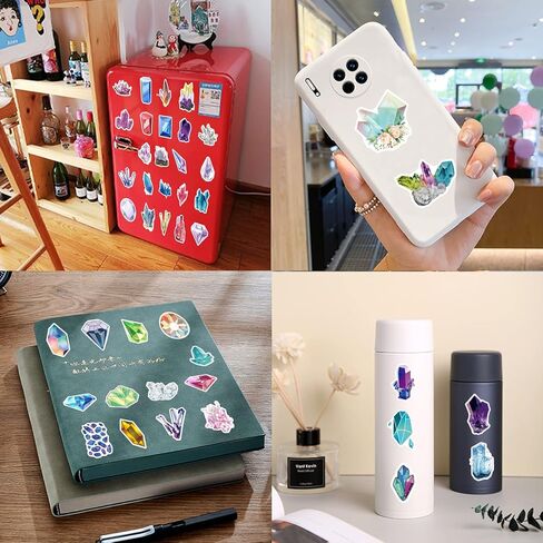 حزمة ملصقات فينيل كريستال من Bonitzdm 200 قطعة، ملصقات فينيل مقاومة للماء لزجاجة المياه، سجل القصاصات، الكمبيوتر المحمول، حافظة الهاتف، هدايا للمراهقات والبنات البالغين in Kuwait