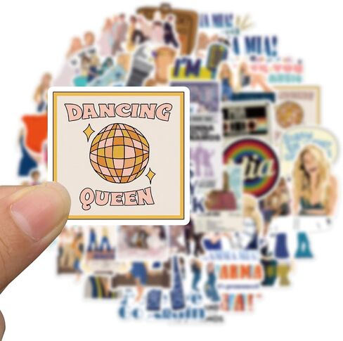 American Stage Show Stickers Mamma Mia Stickers 50PCS Laptop Reward Motivational Stickers for Water Bottle, Skateboard,Refrigerator,Hydro Flasks, Decal, Waterproof Vinyl Decal for Adults, Teens in Saudi Arabia