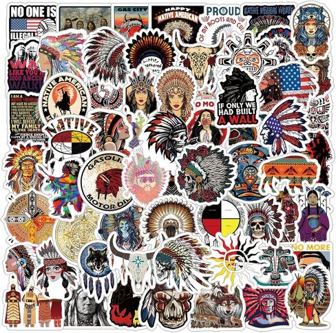 مجموعة 63 قطعة من الملصقات الهندية الأمريكية الأصلية، ملصق جمالي مضاد للماء من الفينيل لزجاجة المياه، والكمبيوتر المحمول، والهاتف، ولوح التزلج، وهدايا سجل القصاصات للأطفال والمراهقين والبالغين لديكور مستلزمات الحفلات in Kuwait