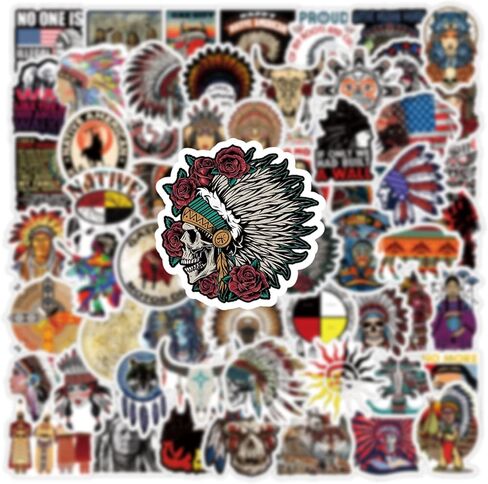 مجموعة 63 قطعة من الملصقات الهندية الأمريكية الأصلية، ملصق جمالي مضاد للماء من الفينيل لزجاجة المياه، والكمبيوتر المحمول، والهاتف، ولوح التزلج، وهدايا سجل القصاصات للأطفال والمراهقين والبالغين لديكور مستلزمات الحفلات in Kuwait