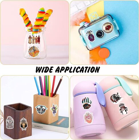 مجموعة 63 قطعة من الملصقات الهندية الأمريكية الأصلية، ملصق جمالي مضاد للماء من الفينيل لزجاجة المياه، والكمبيوتر المحمول، والهاتف، ولوح التزلج، وهدايا سجل القصاصات للأطفال والمراهقين والبالغين لديكور مستلزمات الحفلات in Kuwait