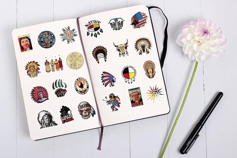 مجموعة 63 قطعة من الملصقات الهندية الأمريكية الأصلية، ملصق جمالي مضاد للماء من الفينيل لزجاجة المياه، والكمبيوتر المحمول، والهاتف، ولوح التزلج، وهدايا سجل القصاصات للأطفال والمراهقين والبالغين لديكور مستلزمات الحفلات in Kuwait