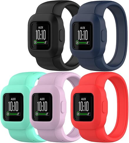 5 قطع من الأربطة المتوافقة مع أحزمة Garmin Vivofit jr.3، الكل في واحد من السيليكون القابل للتمدد Vivofit jr. 3 أساور معصم بديلة لعمر 3 سنوات فما فوق in Saudi Arabia