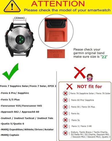 سوار ساعة Olytop Fenix ​​7/Fenix ​​6/Fenix ​​5/EPIX Gen 2، سوار بديل من الفولاذ المقاوم للصدأ مقاس 22 مم سريع التركيب لساعة Garmin Fenix ​​6 Pro/Sapphire، Fenix ​​5 Plus الذكية in Saudi Arabia