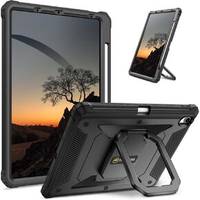 حافظة Fintie لجهاز iPad Air الجيل الخامس (2022) / iPad Air الجيل الرابع (2020) 10.9 بوصة - [حلقة Tuatara السحرية] غطاء متين مقاوم للصدمات مع حامل دوار 360 درجة مع واقي شاشة، ذهبي وردي