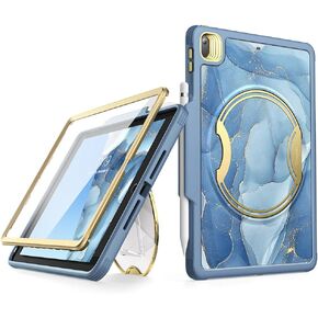 حافظة Clayco Nebula لجهاز iPad 10.2 (2021/2020/2019) - حافظة iPad 9th/8th/7th مع واقي شاشة مدمج، حافظة حماية متينة لكامل الجسم مع مسند (رخام) in Kuwait