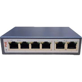 IPCamPower 4 Port 802.3bt POE Network Switch مع 2 منافذ الإرسال | مصممة لإضاءة POE وكاميرات IP عالية الطاقة | POE++ قادر على دفع 60 واط لكل منفذ | 250 واط إجمالي الميزانية in Kuwait