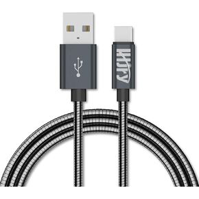 USB Type C Cable, [6.6ft 2 Pack] Metal Braided Indestructible Chew Proof 3A Fast Charging Cord for Samsung Galaxy Note 20 10 9 S21 S20 S10 S9 S8, LG V50 V20 G5 and Other USB C Charger,Black