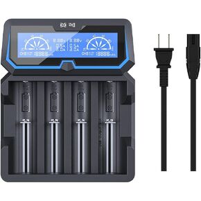 XTAR X4 إصدار ممتد محمي 21700 20700 شاحن بطارية شاشة LCD منفذ إدخال تيار متردد 18650 شاحن 2A شاحن سريع مع مخرج USB ميركو لبطارية ليثيوم أيون 3.6 فولت 3.7 فولت قابلة لإعادة الشحن 1.2 فولت Ni-MH Ni-CD in Saudi Arabia