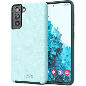Crave Dual Guard for Galaxy S21 Case, Shockproof Protection Dual Layer Case for Samsung Galaxy S21, S21 5G (6.2 inch) - Aqua