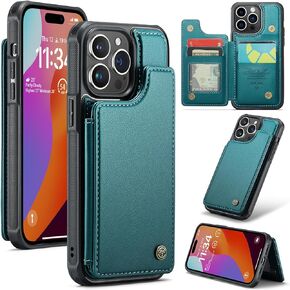 Kowauri for iPhone 15 Pro Case with Card Holder, PU Leather Wallet Case for Women Men with RFID Blocking Card Slot Magnetic Closure Shockproof Protective Phone Cover for iPhone 15 Pro (6.1 inch),Red