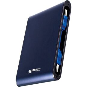 قرص صلب خارجي محمول متين سعة 1 تيرابايت من سيليكون باور A80، مقاوم للماء USB 3.0 لأجهزة الكمبيوتر الشخصية وماك وإكس بوكس ​​وبلاي ستيشن 4، أزرق in Kuwait