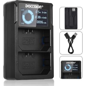 شاحن USB مزدوج DOTTMON لبطارية Sony NP-FZ100، متوافق مع كاميرا Sony Alpha A7III، A7RIII، A9، A7R3، A6600، A7RIV، A7C، A9II، A1، ILME-FX3 مع شاشة LCD in Kuwait