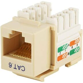 Monoprice Cat6 Punch Down Keystone Jack - For 22-24AWG Solid Wire, Beige