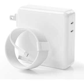 96W Fast Charger for MacBook Pro 13 14 15 inch and MacBook Air 13-inch M1 M2 Charger 2016 to 2023 96W 87W 70W 61W 30W, 20W for iPhone, iPad, etc - Dual USB C Charger for 15W to 96W USB-C PD Devices in Kuwait