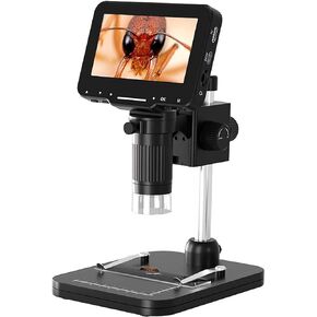 مجهر رقمي 043H بشاشة LCD 4.3 انش 1000x من ييكوبون، مجهر للعملات المعدنية مع 8 مصابيح LED قابلة للتعديل، عرض للكمبيوتر، متوافق مع ويندوز in Kuwait