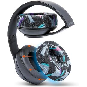 ﻿﻿WC SweatZ Patented Protective Earpad Covers Made by WC | Fits Beats Studio 3 & 2 (Does Not Fit Beats Solo) / Bose QC35 & 35II / Bose 700 & More | Sweatproof & Easily Washable | 90's Black
