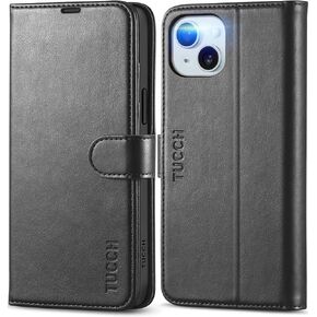 TUCCH Wallet Case for iPhone 15 Plus (6.7") 2023, 4 Card Holders, Black in Saudi Arabia