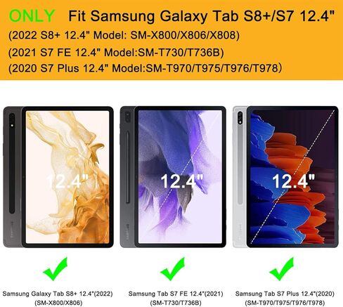 Soke Galaxy Tab S8+/S7 FE/S7 Plus Case with S Pen Holder [SM-X800/X806/T730/T736B/T970/T975] - Shockproof Stand Folio Case for Samsung Tab S8+ 2022/S7 FE 2021/S7 Plus 2020 12.4" Tablet,Aqua in Kuwait