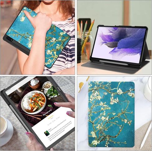 Soke Galaxy Tab S8+/S7 FE/S7 Plus Case with S Pen Holder [SM-X800/X806/T730/T736B/T970/T975] - Shockproof Stand Folio Case for Samsung Tab S8+ 2022/S7 FE 2021/S7 Plus 2020 12.4" Tablet,Aqua in Kuwait