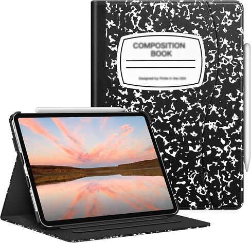 حافظة Fintie لجهاز iPad Pro 11 بوصة (الجيل الرابع / الثالث) 2022/2021 - غطاء حامل قابل للطي لعرض زوايا متعددة مع حامل قلم رصاص وجيب، يناسب أيضًا iPad Pro 11 بوصة الجيل الثاني/الأول، وردي in Saudi Arabia
