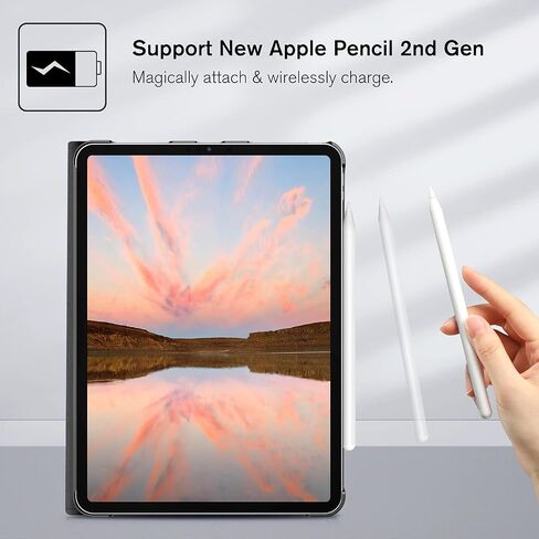 حافظة Fintie لجهاز iPad Pro 11 بوصة (الجيل الرابع / الثالث) 2022/2021 - غطاء حامل قابل للطي لعرض زوايا متعددة مع حامل قلم رصاص وجيب، يناسب أيضًا iPad Pro 11 بوصة الجيل الثاني/الأول، وردي in Saudi Arabia