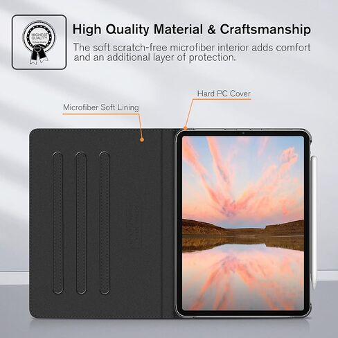 حافظة Fintie لجهاز iPad Pro 11 بوصة (الجيل الرابع / الثالث) 2022/2021 - غطاء حامل قابل للطي لعرض زوايا متعددة مع حامل قلم رصاص وجيب، يناسب أيضًا iPad Pro 11 بوصة الجيل الثاني/الأول، وردي in Saudi Arabia