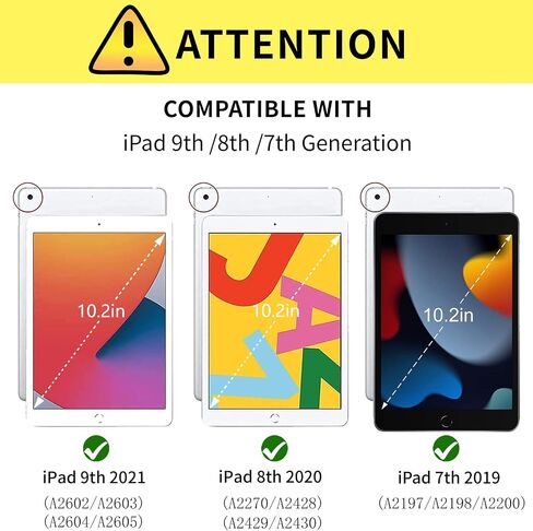 حافظة JOGUIIA للأطفال لجهاز iPad 9th 8th 7th Generation، غطاء أطفال من السيليكون المقاوم للصدمات لجهاز iPad 10.2 2021/2020/2019 مع حامل مقبض لجهاز Apple iPad الجديد 10.2 بوصة (قوس قزح) in Kuwait