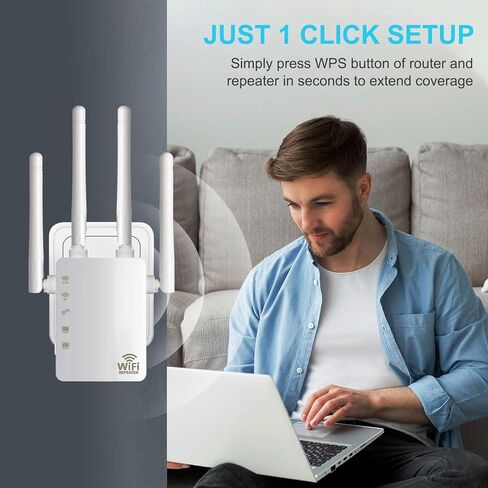 WiFi Extender, 2023 WiFi Extender Signal Booster for Home, WiFi Booster 5GHz Covers Up to 8470 Sq.ft and 35 Devices,Mini Compact Internet Booter with Ethernet Port, WPS Easy Setup, 802.11 AC/B/G/N in Kuwait