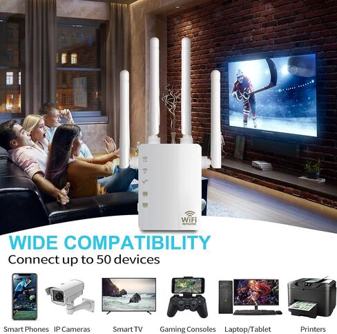 WiFi Extender, 2023 WiFi Extender Signal Booster for Home, WiFi Booster 5GHz Covers Up to 8470 Sq.ft and 35 Devices,Mini Compact Internet Booter with Ethernet Port, WPS Easy Setup, 802.11 AC/B/G/N in Kuwait